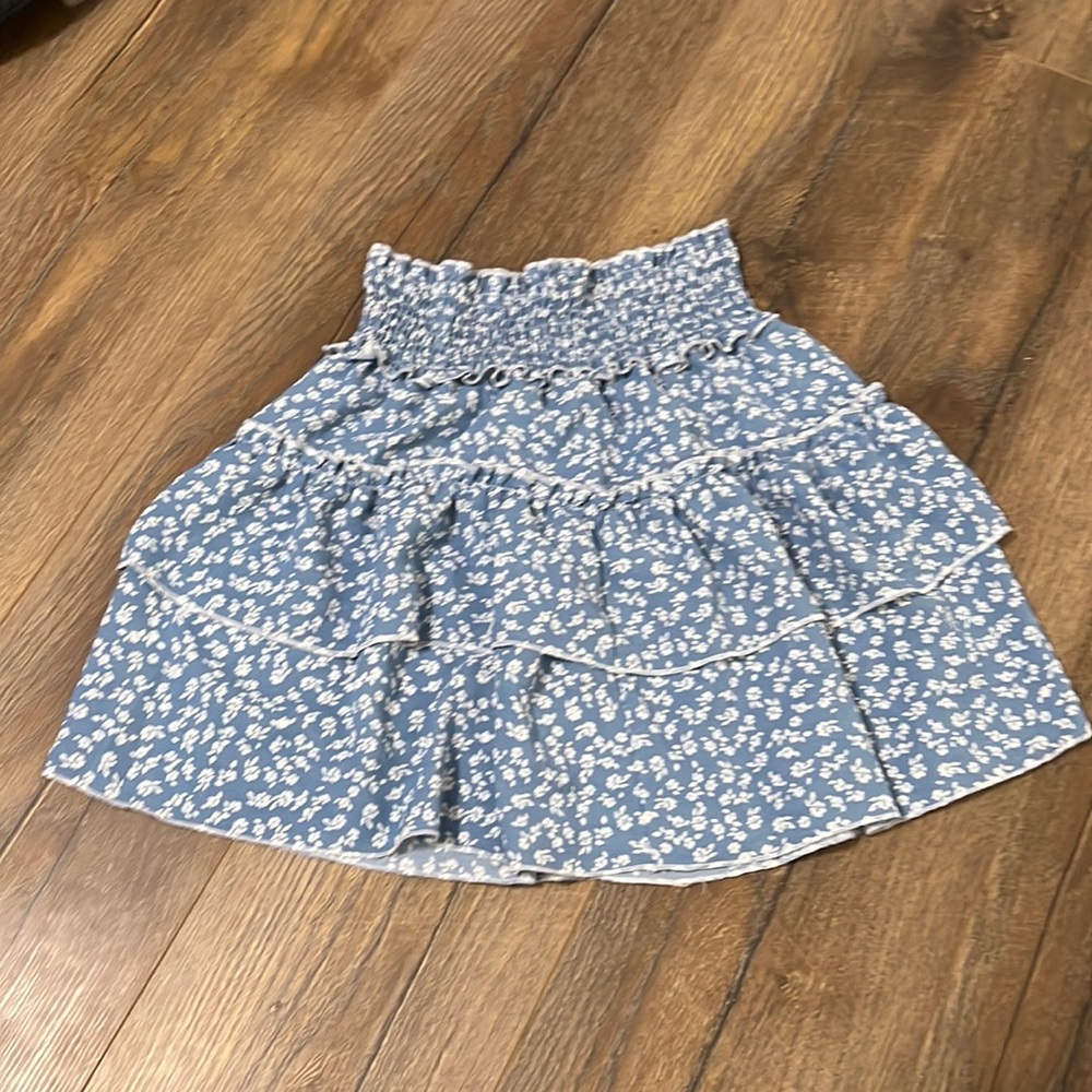 Blue floral skirt